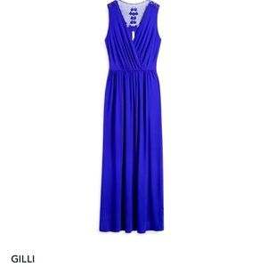 Never worn Gilli Lace Back Cotton Maxi Dress Navy Blue Size S